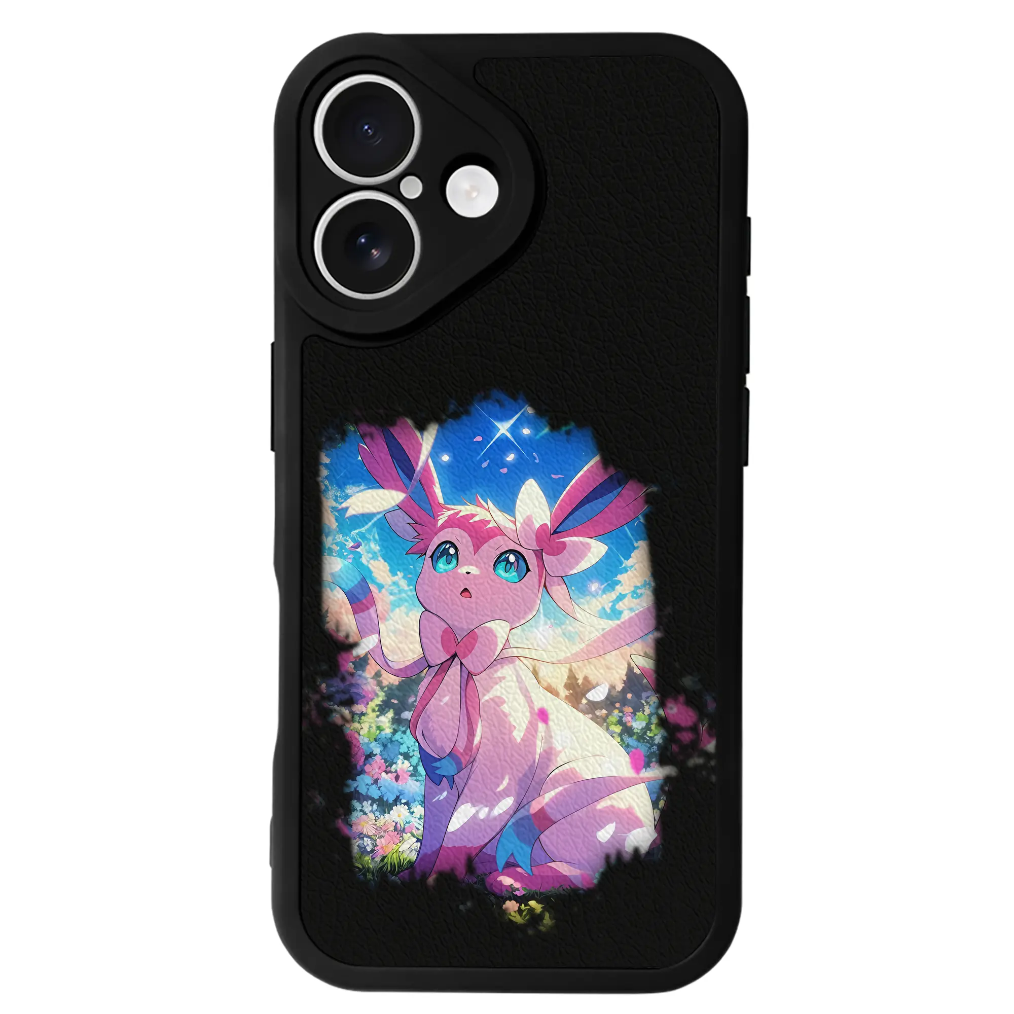 ポケモン グッズ,ニンフィア - IPhone 16シリーズ対応 ・ シリコンスマホケース ・ レザー調 ・ 高精度フィット ・ 耐衝撃 ・ ワイヤレス充電対応 ・ 精密カット